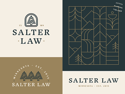Salter Law pt. 2 brand branding design estate planning law firm icon illustration law firm lob pine lockup logo mark mn outdoors pattern pine symbol tree typography