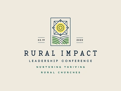 Rural Impact Leadership Conference Branding branding conference crop marks design farm fields farming icon logo mark mn pattern rural sun symbol typography