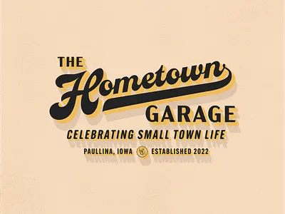 The Hometown Garage Pt. 1 branding design garage design hometown icon lockup logo mark retro script symbol typography vintage