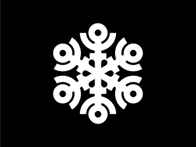 Snowflake Mark bold circle hexagon icon linear logo mark snow snowflake symbol symmetry winter