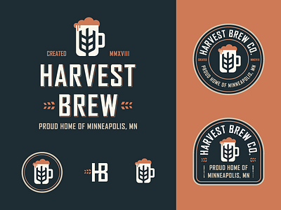 Harvest Brew Exploration badge beer brew exploration grain harvest logo mark minneapolis mn mug wheat