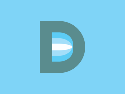 D Mark blue d fold icon letter logo mark overlay symbol type typography