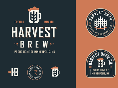 Harvest Brew Exploration V2 badge design exploration grain harvest illustration logo mark minneapolis minnesota mn mug symbol typography wheat