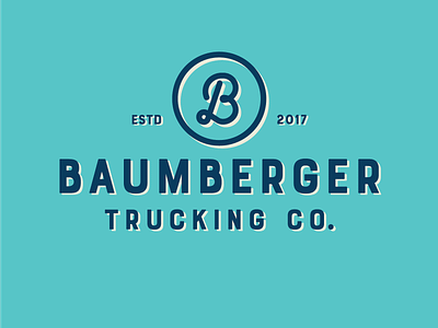 Baumberger Trucking Company Logo 2017 b branding compnay delivery service icon letter logo mark minneapolis mn retro symbol trucking type typography