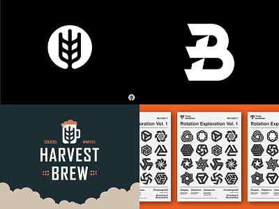 2018 Top 4 b harvest brew icon letter logo mark minneapolis mn rotation exploration vol. 1 symbol typography wheat