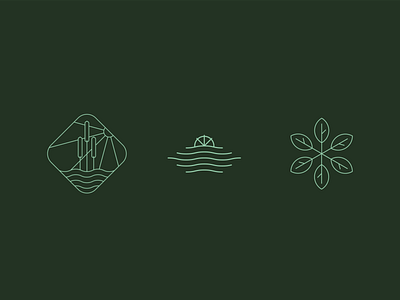 Mill Pond Mark Options blaine branding cattail design green icon leaf logo mark mill minimalistic mn pond sun symbol water windmill