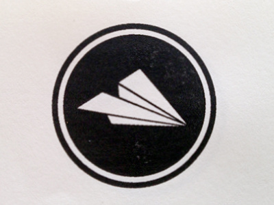 working on my own CD... badge black circle flying gliding paper plane soaring