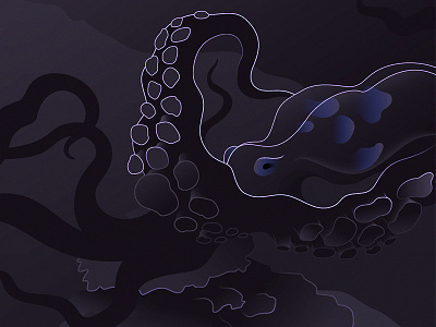 octo-progress black dark linework octopus