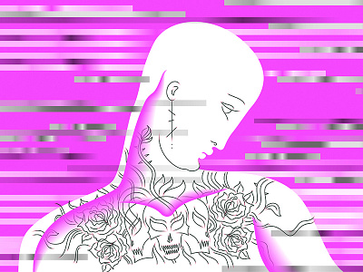 punk babe, experiment experiment illustration punk romantic tattoo