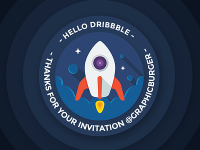 Hello, Dribbble! debut dribbble first shot graphic burger hello icon invite just ui sign