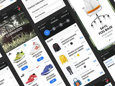 Mapogo UI Kit. E-commerce app screens checkout e commerce goods ios mapogo template ui kit ux