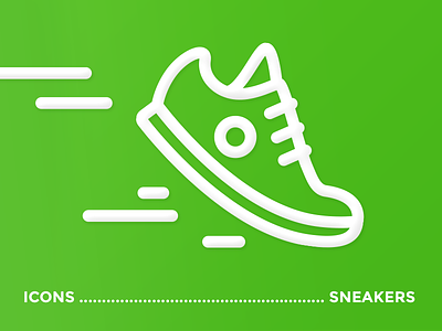 Sneakers icon green icon outline run set sneakers turbo