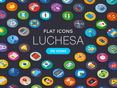 Luchesa Flat Icons ai flat icons icon icon set luchesa mobile pack pdf png svg vector web