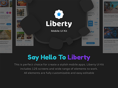 Liberty Mobile UI Kit download free sample ios liberty photoshop screens sketch template ui kit