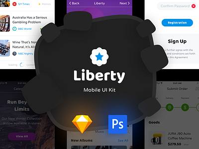 Liberty Mobile UI Kit download free kit mobile sample ui