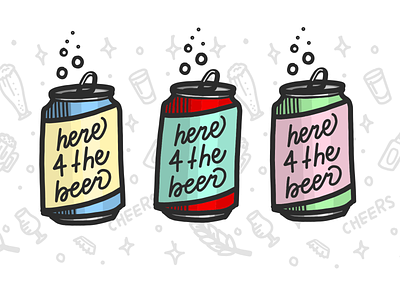 Here for the Beer adobe draw bubbles design dribbble illustration lettering