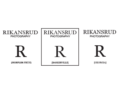 Rikansrud Photography Font Studies typography identity design logo branding