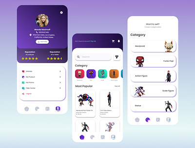 ConFig app design home marketplace mobile ui