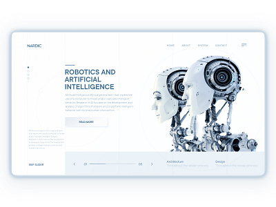 Nardic artificial intelligence web landing page ai app artificial intelligence future identity illustration inspiration ios landing page landing page design landing page ui robot sci fi slider technology ui ui design ux web website