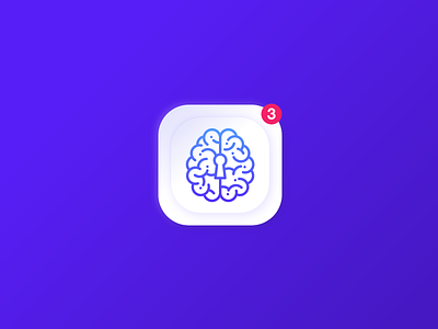 iOS app icon soft ui app app icon brain button design emboss embossed icon icon app illustration ios logo a day medical medicine neomorphic neomorphism notification soft ui ui