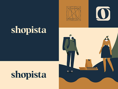 Shopista - logo and UI identity design animation branding branding design e commerce fashion flat icon identity system illustration logo logotype serif shop shopping app shopping logo store typeface typography ui web