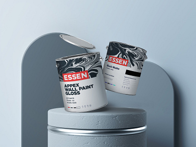 ESSEN paints rebranding 3d 3d modeling brand identity branding branding and identity can mockup design identity illustration logo logo design logo design branding mockup paint branding paint logo painting can paints paints branding rebranding wall painting