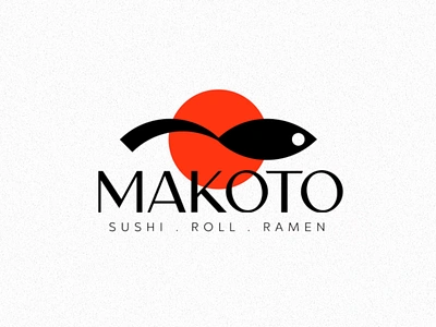 Makoto Japanese Cuisine Logo design animation branding cuisine design golden ratio grid identity illustration japanese logo logo animation logo construction logo design logo intro logotype ramen restaurant roll sushi typography