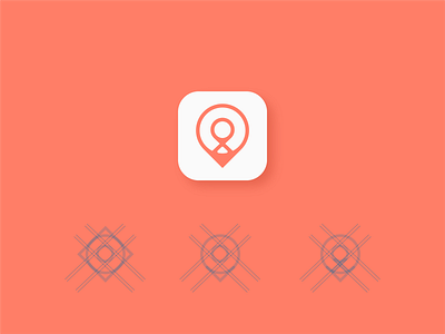 Location pin app icon design app app icon design inspiration branding breast cancer design directory listing geometric icon icon app ios location location app location pin logo logo a day ui web
