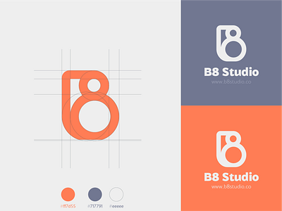B8 Studio logo design 8 app b letter b8 brand identity branding design flat geometric icon illustration ios logo logo design logo inspiration logo symbol studio logo typography ui web