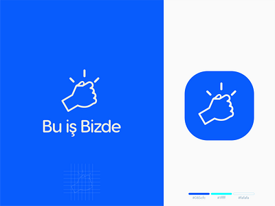 Bu is Bizde service listing / directory app branding design app icon app logo branding branding design chest fist on chest hand hand icon hand logo hand on chest hitting identity identity design illustration design logo power powerful snap strong typography
