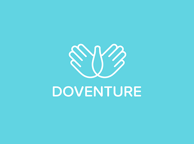 Doventure Logo Template app branding design dove flat flying logo greeting hand logo handshake icon icon app illustration logo logo a day peace two hands ui wings