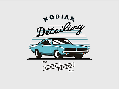 Kodiak Detailing Logo alaska alaskan branding classic classic car classic car logo clean detailing graphic design illustration kodiak logo logo creation modern visual identity