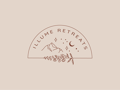Illume Retreats - Feminine Bohemian Logo alaska alaskan antique bohemian boho branding champagne clean earth earthy feminine golden graphic design logo natural nature taupe
