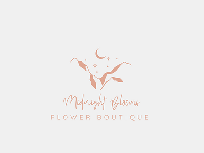 Midnight Blooms - Feminine Bohemian Logo bohemian boho branding celestial clean crescent moon design earthy feminine line work linework logo moon mountain photography stars sunset visual identity wedding wellness