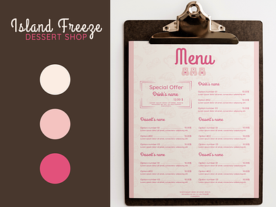Dessert Shop Menu Design + Color Palette