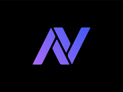 V + N Logo - Modern Gradient blue branding clean design gradient graphic design illustration logo minimal minimalist modern n n logo polished professional purple purple and blue v v logo vn