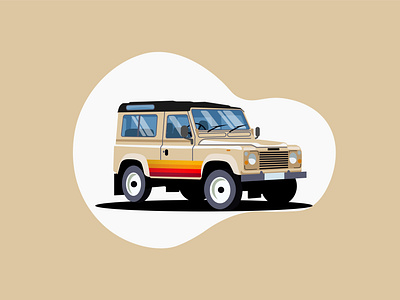 Retro Rover alaska car illustration car rental cars clean defender illustration land rover rentals rover