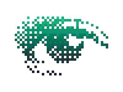 Watching Eye eye flat gradient green pixel retro white