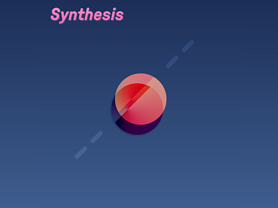 Phasing Sphere 3d blue gradient lines pink purple shadow sphere synthesis text