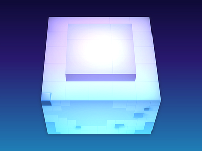 Optimum Angle 3d blue cube gradient light paint 3d pink purple rectangle shadows square