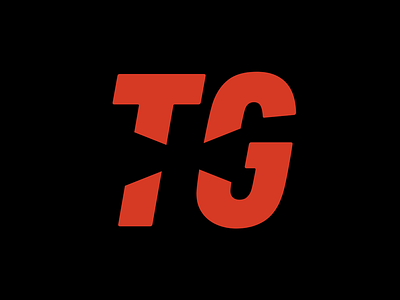 TG angular black italic logo modern red text