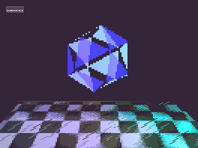 Crystal Dream checkerboard crystal green grid pixel purple retro