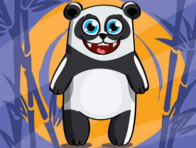 Hello Panda art cartoon fun hello illustration panda vector