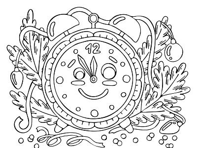 Christmas coloring page. design illustration vector