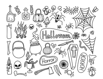 Halloween set of elements