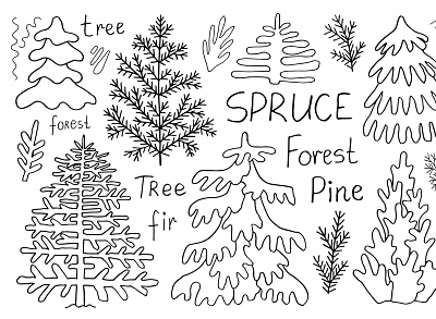 Set of Christmas tree elements