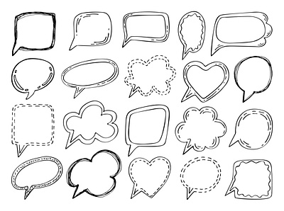 Set of simple speech bubbles