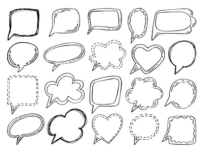 Set of simple speech bubbles