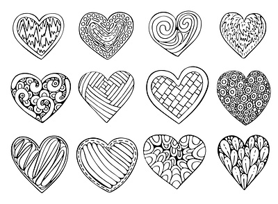 Set of simple hearts design icon illustration logo vector