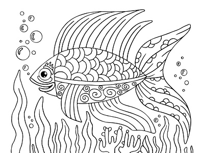 Fish coloring page.